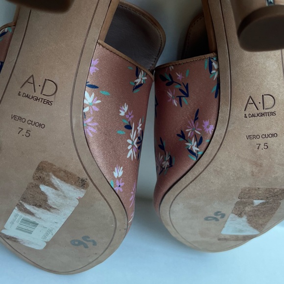 AD & Daughters Jaconi Textile/Leather Floral High Heel Peep Toe Mules Shoes 7.5 - Picture 15 of 15